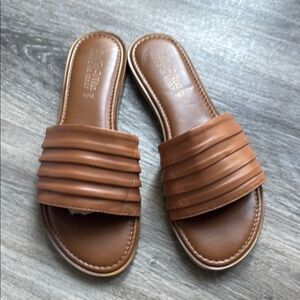 Bella Vita Brown Leather Slide Sandals 10M